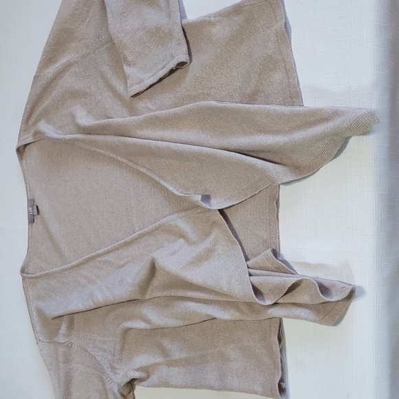 J Jill Cotton/Linen Blend Open Front Cardigan Sweater - Picture 4 of 6